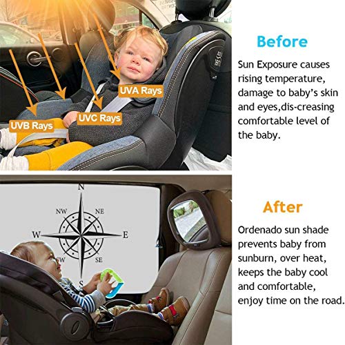 4 Unids Parabrisas de coche Sombrilla Chica Una brújula antigua Rosa Parabrisas de coche Sombrilla para mujer Cortina magnética Luz solar brillante, calor y protección contra rayos Uv para su hijo y