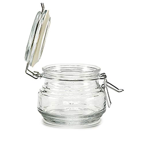 4 x Botes de Cristal para Cocina de 25cl con Cierre Hermético de Clip con Junta de Silicona. Tarros de Vidrio con Tapa. Pack 4 Unidades. Conserva y Preserva (4)