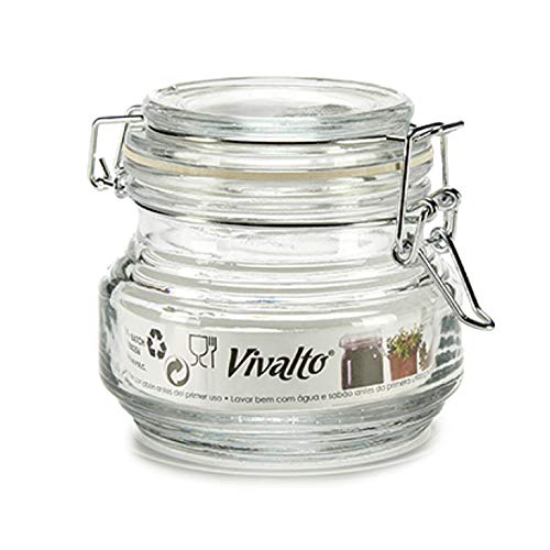 4 x Botes de Cristal para Cocina de 25cl con Cierre Hermético de Clip con Junta de Silicona. Tarros de Vidrio con Tapa. Pack 4 Unidades. Conserva y Preserva (4)