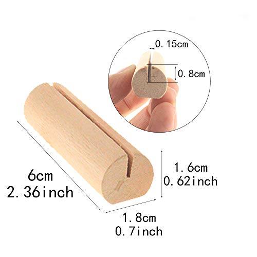 40 Piezas Soporte para Tarjetas de Mesa Soporte Notas Madera Soportes Nombres Tarjetas Mesa Portatarjetas Troncos Madera Decoracion Portatarjetas para Bodas, Fiestas, Celebraciones, Decoraciones