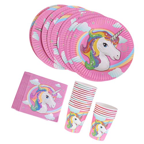40 Unidades Encantadora Unicornio Mágico Pony Servilletas De Papel Platos Tazas Niños Cumpleaños Fiesta De Bienvenida Al Bebé Artículos De Vajilla