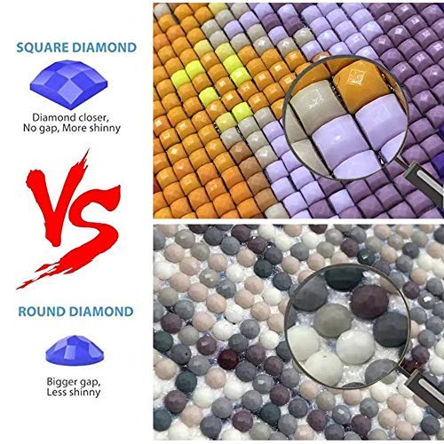 (40 x 50 cm) Square Diamond Painting DIY 5D Cuadrado Diamante Pintura por Número Kit Diamante Arte Flor de Cerezo Camino Cristal Rhinestone Bordado Suministros Punto de Cruz Adornos Artesanía Lienzo