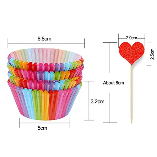400 Papel para Cupcakes, Arcoíris Moldes de Papel para Magdalenas, Rainbow Papel para Magdalenas Muffins, Cupcakes de Papel para Navidad Fiesta de Acción de Gracias, Cumpleaños Bodas Fiesta