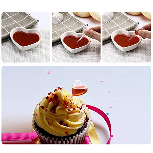 400 Pipetas de Magdalenas 4 ml Desechables Plástico Mini Inyector de Líquido Pipetas de Transferencia Exprimible en Forma Rectangular Redonda Flor Corazón Estrella para Magdalenas Chocolate Fresa