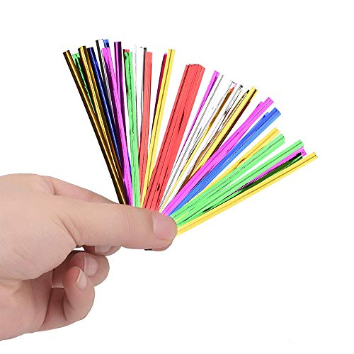 4000 Piezas de 4 Pulgadas de Lazos Metálicos, 5 Colores de Lazos de Papel para Hornear, Fiesta, Bolsas de Regalo