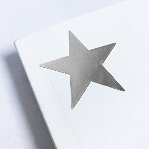 4cm Brillante Estrella Plateada Pegatinas Adhesivo - 25 Hojas, Paquete de 500 Pegatinas