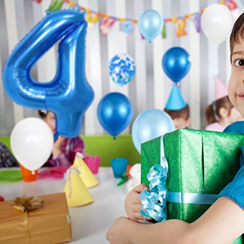 4er Cumpleaños Bebe Globos Decoracion, Cumpleaños 4 Año Bebe Niño, Globos Numeros 4 Decoracion, Globos de Confeti de Latex Boy Ballon Party Cumpleaños 4 Año