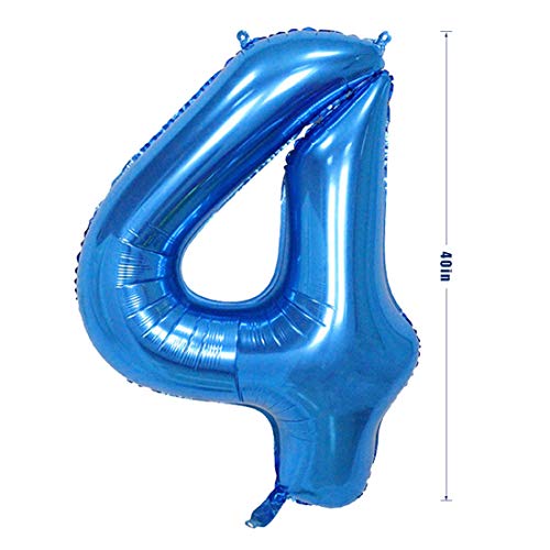 4er Cumpleaños Bebe Globos Decoracion, Cumpleaños 4 Año Bebe Niño, Globos Numeros 4 Decoracion, Globos de Confeti de Latex Boy Ballon Party Cumpleaños 4 Año