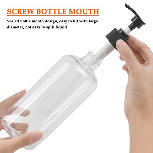 4pcs Botella de Jabón de Pet Dispensadores de Jabón y de Loción Botella de Champú de Gel de Ducha 500ml Transparente Reciclables en Hogar Contenedores de Jabón para Manos