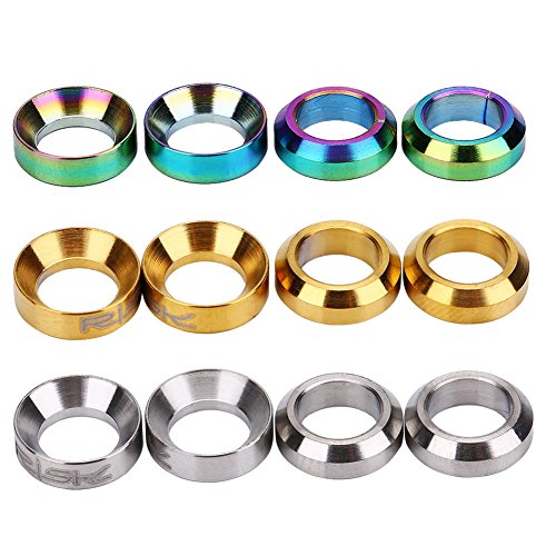 4pcs freno tornillo arandela espaciador titanio M6 Cóncavo convexo Barra para bicicleta de montaña, Titanio