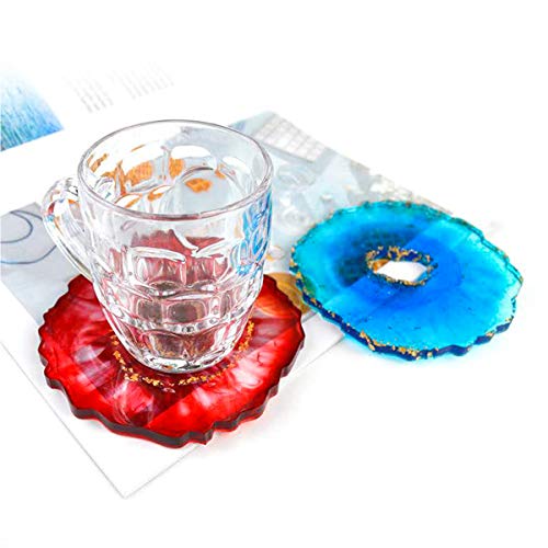 4Pcs Moldes Resina Epoxi Moldes de Silicona para Manualidades Resina Epoxi Transparente Moldes de fundición de joyas Resina Epoxi Moldes para Cenicero/Portavasos/Porta Vela/Hacer Artesanías