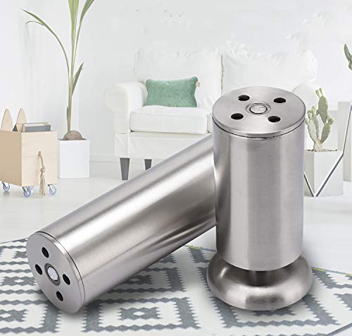 4x Patas para Muebles de Acero Inoxidable patas de goma - patas de mesa patas de sofá patas de muebles de baño patas. Adecuado para pies de gabinete, sofá
