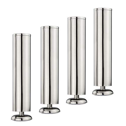 4x Patas para Muebles de Acero Inoxidable patas de goma - patas de mesa patas de sofá patas de muebles de baño patas. Adecuado para pies de gabinete, sofá