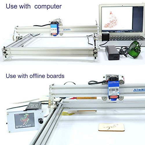 4YANG Machine de découpage en kit, graveur laser de bureau 12V USB Carver, zone de gravure 400X500mm, imprimante laser ajustable Découpage et découpe avec des lunettes (2500MW)
