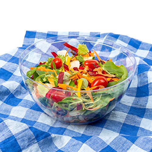 5 Piezas -3500ML- Ensaladeras de Plástico Desechables Grandes, Cuencos Bol de Plástico Transparentes - Elegante, Ligero, Resistente y Reutilizable| Fiestas Cumpleaños Catering Navidad Año Nuevo