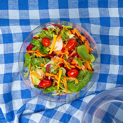 5 Piezas -3500ML- Ensaladeras de Plástico Desechables Grandes, Cuencos Bol de Plástico Transparentes - Elegante, Ligero, Resistente y Reutilizable| Fiestas Cumpleaños Catering Navidad Año Nuevo
