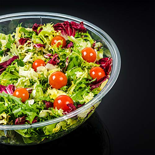 5 Piezas - 5100ML - Ensaladeras Desechables Extra Grandes, Gigante Cuencos, Bol de Plástico Transparentes - Ligero, Resistente y Reutilizable| Bocadillos Ensaladas Frutas Fiestas Cumpleaños Bodas.