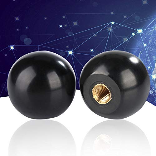 5 Piezas BM12*40 Pomo Perilla de Bola，Manija de Bola de Baquelita de Bola Redondo Reemplazo de Cobre Insertar de Material de Baquelita Accesorios Universales para Máquinas-Herramienta