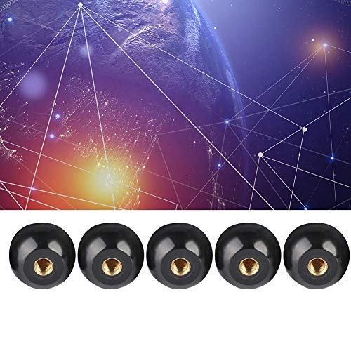 5 Piezas BM12*40 Pomo Perilla de Bola，Manija de Bola de Baquelita de Bola Redondo Reemplazo de Cobre Insertar de Material de Baquelita Accesorios Universales para Máquinas-Herramienta