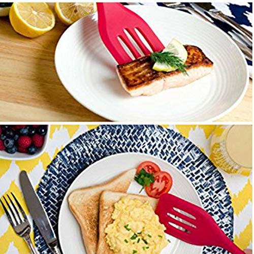 5 Piezas De Silicona Utensilios De Cocina Antiadherente Utensilios De Cocina Set De Prueba De Calor Novedades para La Cocina con Núcleo Sólido para Que Cocinan La Barbacoa (Rojo)