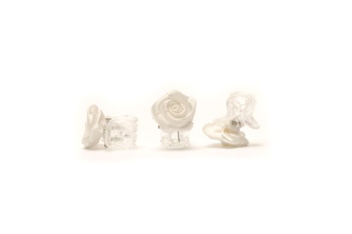 5 Pinzas para el cabello con rosas - Accesorios para el cabello de flores - flor Blanco