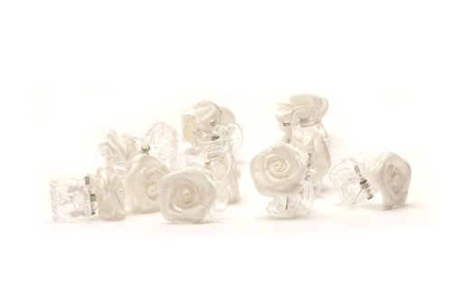 5 Pinzas para el cabello con rosas - Accesorios para el cabello de flores - flor Blanco