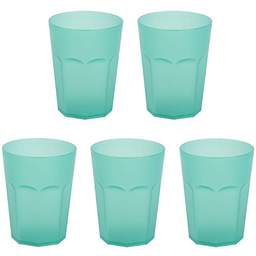 5 vasos de plástico para fiestas, vasos de plástico, 0,4 l, sin BPA