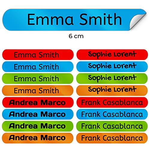 50 Etiquetas Adhesivas Personalizadas para marcar objetos, libros, fiambreras, etc. Medida 6 x 1 cm. Color 1