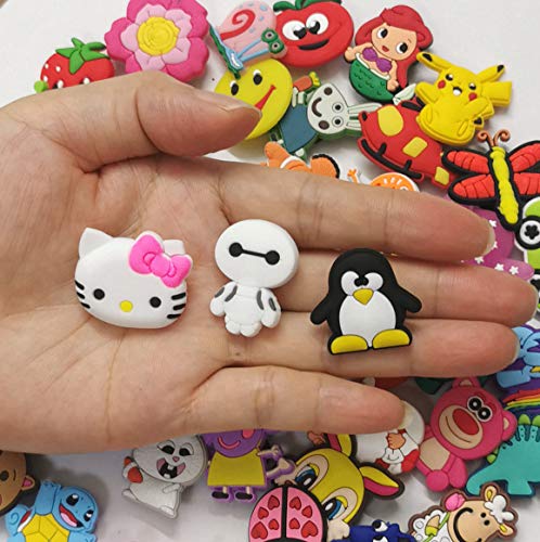 50 Pcs Different Shoe Charms for Croc Shoes & Bracelet Wristband Kids Party Birthday Gifts - Decoración de zapatos Mix color