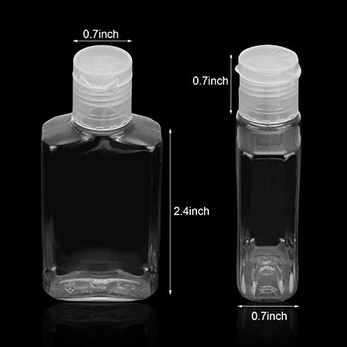 50 Piezas de Botellas de Viaje Vacías Transparentes Contenedor Vacío con Tapa Abatible de 30 ml/ 1 oz Botellas Portátiles Recargables con Tapa Abatible para Viajes de Negocios de Acampar al Aire Libre