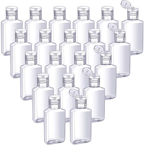 50 Piezas de Botellas de Viaje Vacías Transparentes Contenedor Vacío con Tapa Abatible de 30 ml/ 1 oz Botellas Portátiles Recargables con Tapa Abatible para Viajes de Negocios de Acampar al Aire Libre