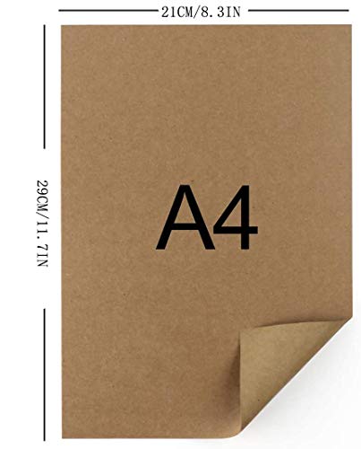 50 Piezas Hojas de Papel Kraft, Cartón Din A4, Cartón Kraft Card, Cartón Natural, para Todo Tipo De Aplicaciones Artísticas y de Bricolaje (Marrón Oscuro)