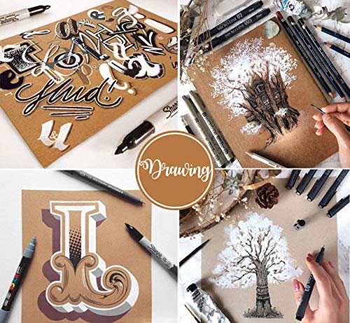 50 Piezas Hojas de Papel Kraft, Cartón Din A4, Cartón Kraft Card, Cartón Natural, para Todo Tipo De Aplicaciones Artísticas y de Bricolaje (Marrón Oscuro)