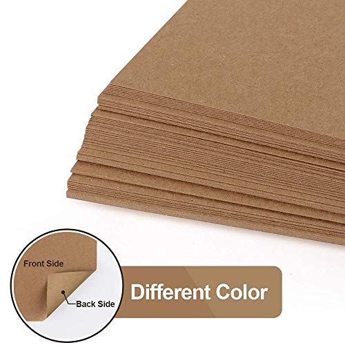 50 Piezas Hojas de Papel Kraft, Cartón Din A4, Cartón Kraft Card, Cartón Natural, para Todo Tipo De Aplicaciones Artísticas y de Bricolaje (Marrón Oscuro)