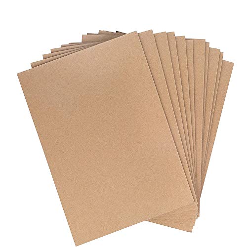 50 Piezas Hojas de Papel Kraft, Cartón Din A4, Cartón Kraft Card, Cartón Natural, para Todo Tipo De Aplicaciones Artísticas y de Bricolaje (Marrón Oscuro)