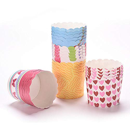 50PCS / Bag Papel Cake Cup Liners Taza para Hornear Muffin Kitchen Cupcake Cases Venta al por Mayor Herramientas de Cocina de Cocina Color Aleatorio, Color de impresión Aleatorio