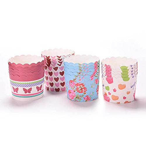 50PCS / Bag Papel Cake Cup Liners Taza para Hornear Muffin Kitchen Cupcake Cases Venta al por Mayor Herramientas de Cocina de Cocina Color Aleatorio, Color de impresión Aleatorio