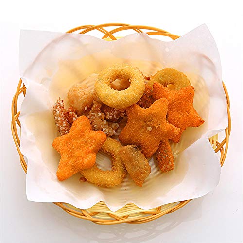50pcs Petróleo Por Alimentos Hoja De Papel Absorbente De Tempura Japonesa, Filtro De Aceite Alimentación De Papel Barbacoa Accesorios De Cocina