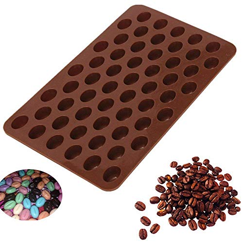 55 agujeros granos de café Granos de café Chocolate 3d molde de silicona antiadherente para tartas Fondant DIY molde de hielo Jelly