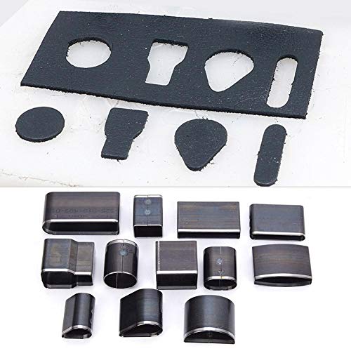 55Pcs Herramienta de perforación de cuero Conjunto de cortador de perforación hueco de un agujero Conjunto de troqueles de perforación de forma redonda de corte de cuero Herramienta de joyería DIY de