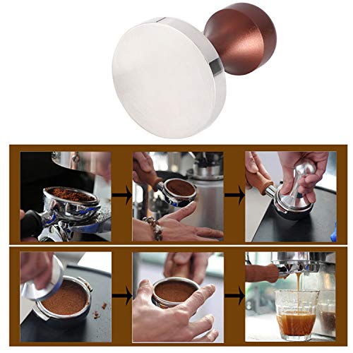 58 mm Tamper, manipulador de café, manipulador para espresso, profesional Barista, accesorio para máquina de café con herramienta 100% plana de acero inoxidable