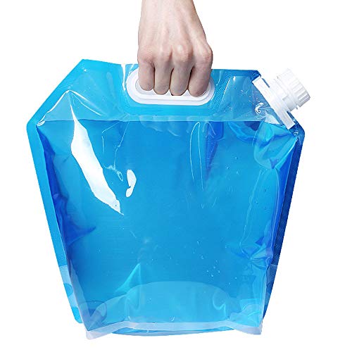 5L / 10L Beber Agua Bolsa, Plegable Portátil Jarro De Agua De Emergencia De Agua De Almacenamiento Carrier para Practicar Deporte Mountaineer Cocinar del Campo De Picnic Barbacoa (Azul)