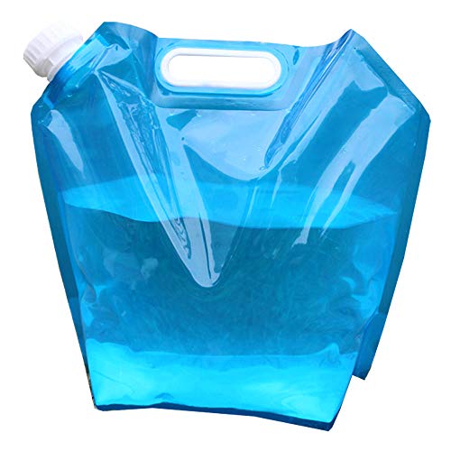5L / 10L Beber Agua Bolsa, Plegable Portátil Jarro De Agua De Emergencia De Agua De Almacenamiento Carrier para Practicar Deporte Mountaineer Cocinar del Campo De Picnic Barbacoa (Azul)