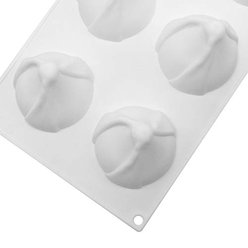6 Hoyos Sombrero de Navidad Mousse Cake molde Cupcake Making Molde Fondant Moldes para Pastel de Chocolate Mousse de Postre Moldes, Blanco