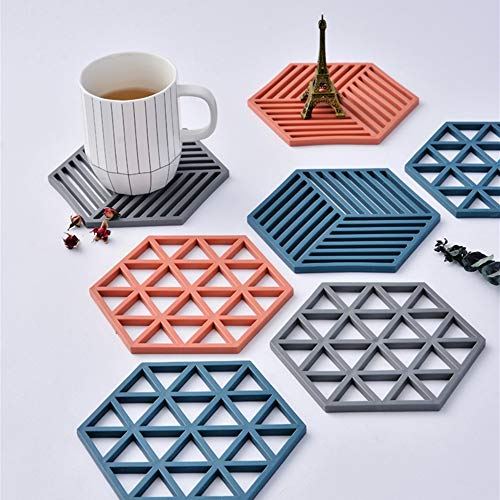 6 manteles de silicona antideslizantes para ollas, para cuencos, cocina, restaurante
