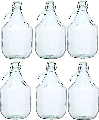6 pieza 5L gärballon con asa de cierre de clip, Globo de cristal Globo de botellas de vino botella entrega gratuita