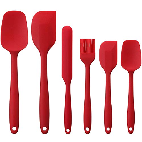 6 Piezas Espátulas de Silicona Paleta Utensilios Cocina, Protección del Medio Ambiente, No Tóxico, Antiadherente, Resistente al Calor