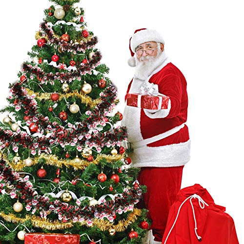 6 Piezas Guirnaldas de Oropel de Navidad de 39,4 Pies Guirnalda de Torsión Metálica de Colores Mezclados Decoración de Oropel Grueso de Muñeco de Nieve para Decoraciones de Árbol de Navidad