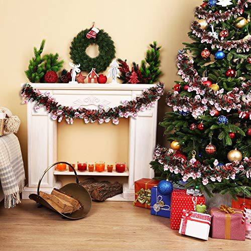 6 Piezas Guirnaldas de Oropel de Navidad de 39,4 Pies Guirnalda de Torsión Metálica de Colores Mezclados Decoración de Oropel Grueso de Muñeco de Nieve para Decoraciones de Árbol de Navidad