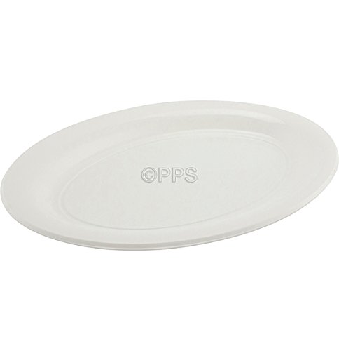 6 x platos blancos de plástico desechables, fuente ovalada/plato – 40 cm x 28 cm, ideal para compartir